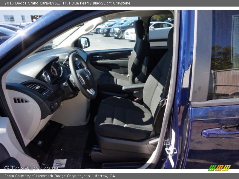 True Blue Pearl / Black/Light Graystone 2015 Dodge Grand Caravan SE