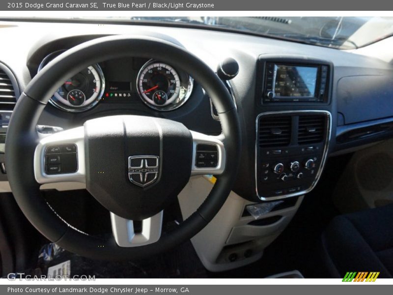True Blue Pearl / Black/Light Graystone 2015 Dodge Grand Caravan SE