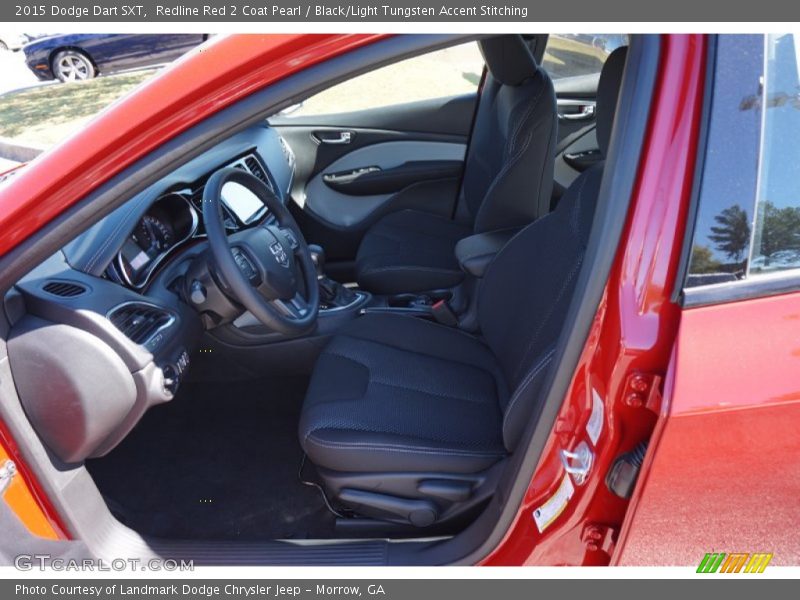 Redline Red 2 Coat Pearl / Black/Light Tungsten Accent Stitching 2015 Dodge Dart SXT
