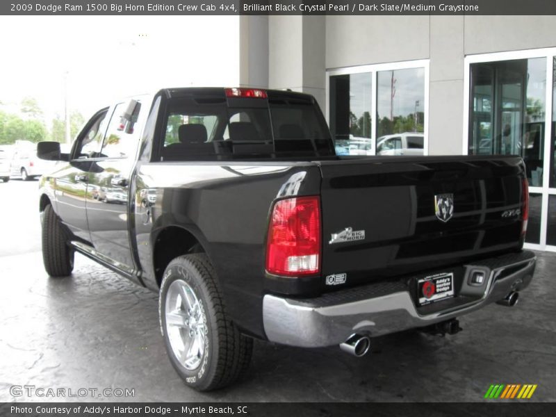 Brilliant Black Crystal Pearl / Dark Slate/Medium Graystone 2009 Dodge Ram 1500 Big Horn Edition Crew Cab 4x4