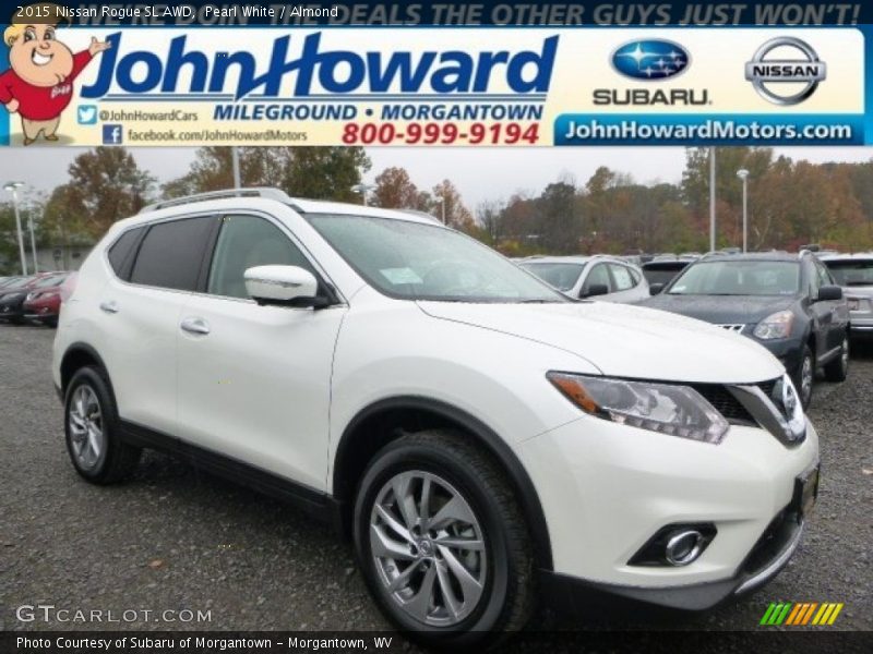 Pearl White / Almond 2015 Nissan Rogue SL AWD