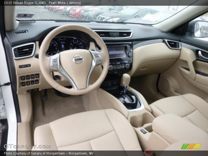 Pearl White / Almond 2015 Nissan Rogue SL AWD