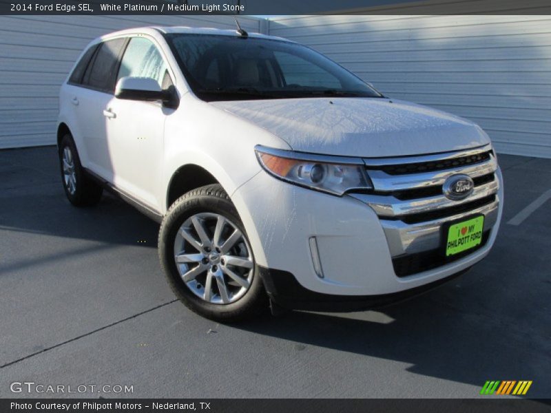 White Platinum / Medium Light Stone 2014 Ford Edge SEL