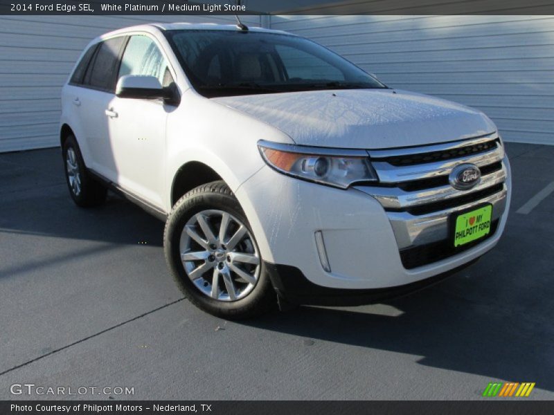 White Platinum / Medium Light Stone 2014 Ford Edge SEL