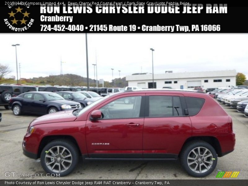 Deep Cherry Red Crystal Pearl / Dark Slate Gray/Light Pebble Beige 2015 Jeep Compass Limited 4x4