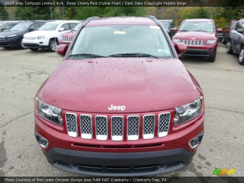 Deep Cherry Red Crystal Pearl / Dark Slate Gray/Light Pebble Beige 2015 Jeep Compass Limited 4x4