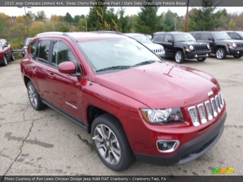 Deep Cherry Red Crystal Pearl / Dark Slate Gray/Light Pebble Beige 2015 Jeep Compass Limited 4x4