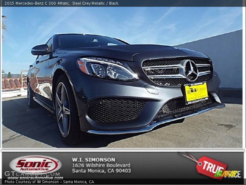 Steel Grey Metallic / Black 2015 Mercedes-Benz C 300 4Matic