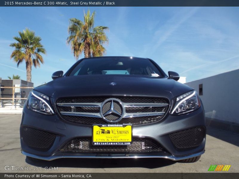 Steel Grey Metallic / Black 2015 Mercedes-Benz C 300 4Matic