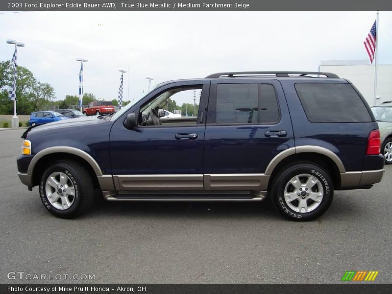 True Blue Metallic / Medium Parchment Beige 2003 Ford Explorer Eddie Bauer AWD