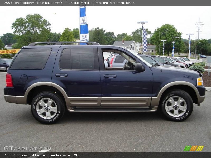 True Blue Metallic / Medium Parchment Beige 2003 Ford Explorer Eddie Bauer AWD