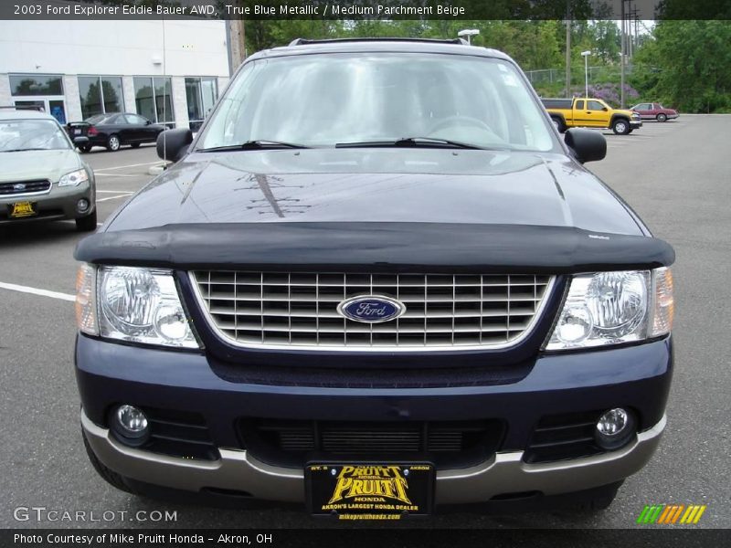 True Blue Metallic / Medium Parchment Beige 2003 Ford Explorer Eddie Bauer AWD