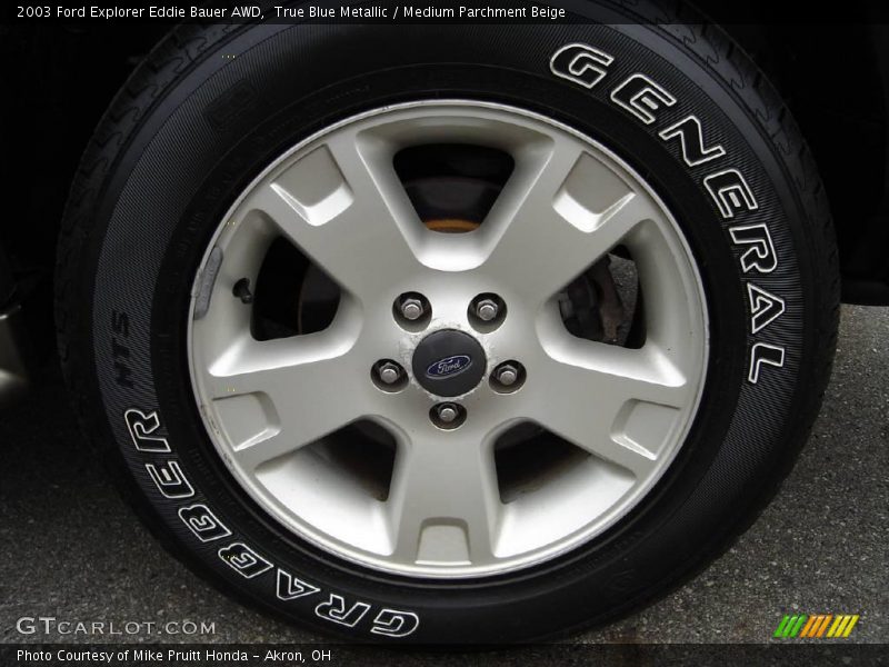 True Blue Metallic / Medium Parchment Beige 2003 Ford Explorer Eddie Bauer AWD