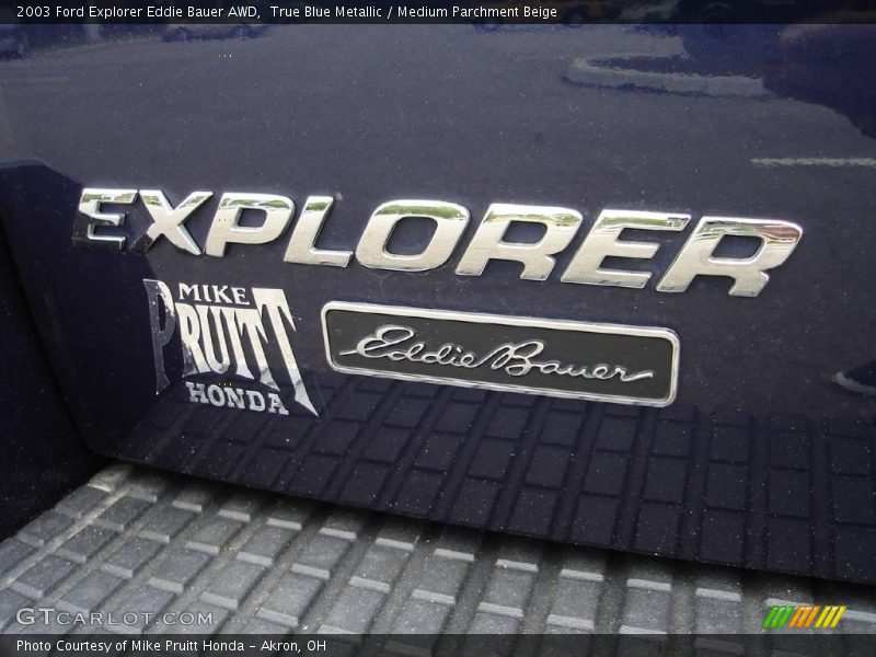 True Blue Metallic / Medium Parchment Beige 2003 Ford Explorer Eddie Bauer AWD
