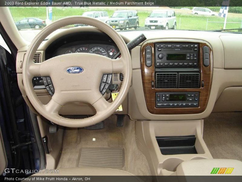 True Blue Metallic / Medium Parchment Beige 2003 Ford Explorer Eddie Bauer AWD