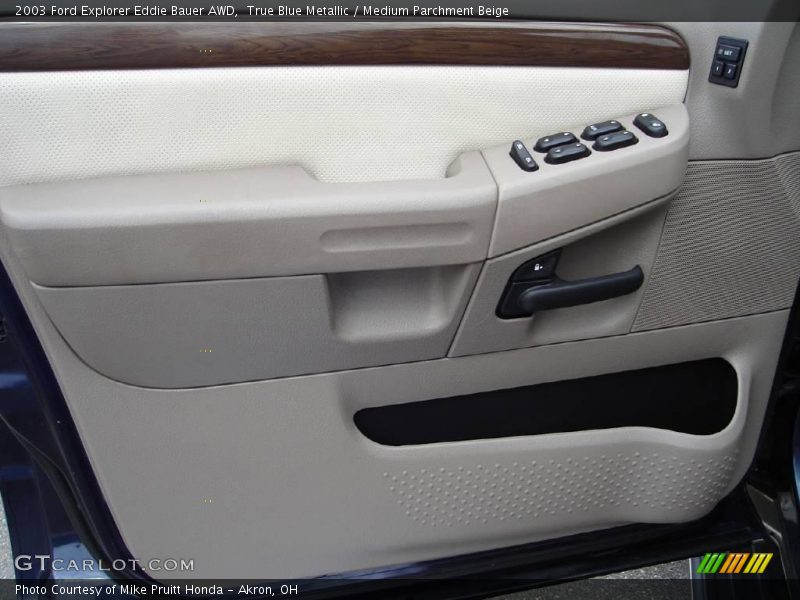 True Blue Metallic / Medium Parchment Beige 2003 Ford Explorer Eddie Bauer AWD