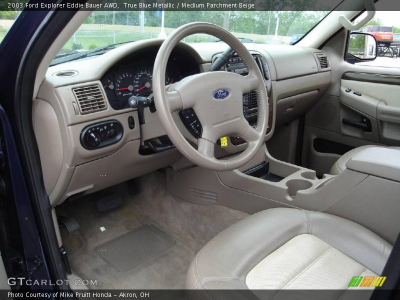 True Blue Metallic / Medium Parchment Beige 2003 Ford Explorer Eddie Bauer AWD