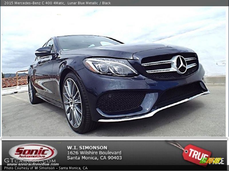 Lunar Blue Metallic / Black 2015 Mercedes-Benz C 400 4Matic