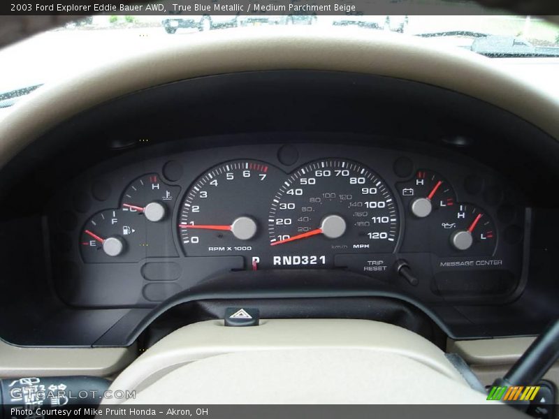 True Blue Metallic / Medium Parchment Beige 2003 Ford Explorer Eddie Bauer AWD