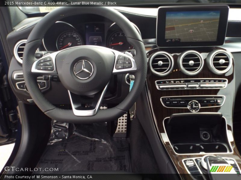 Lunar Blue Metallic / Black 2015 Mercedes-Benz C 400 4Matic