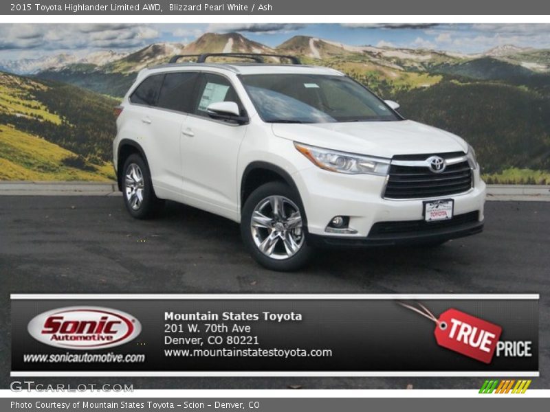 Blizzard Pearl White / Ash 2015 Toyota Highlander Limited AWD