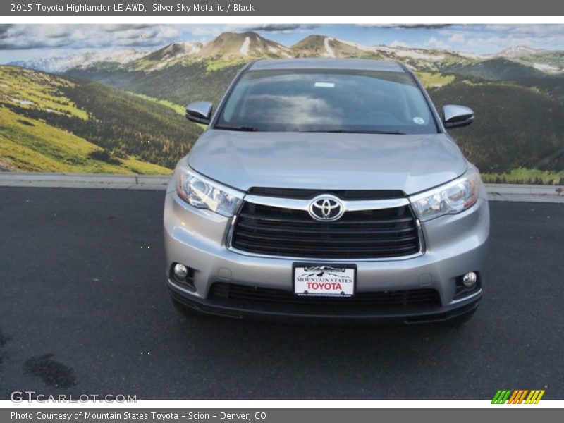 Silver Sky Metallic / Black 2015 Toyota Highlander LE AWD