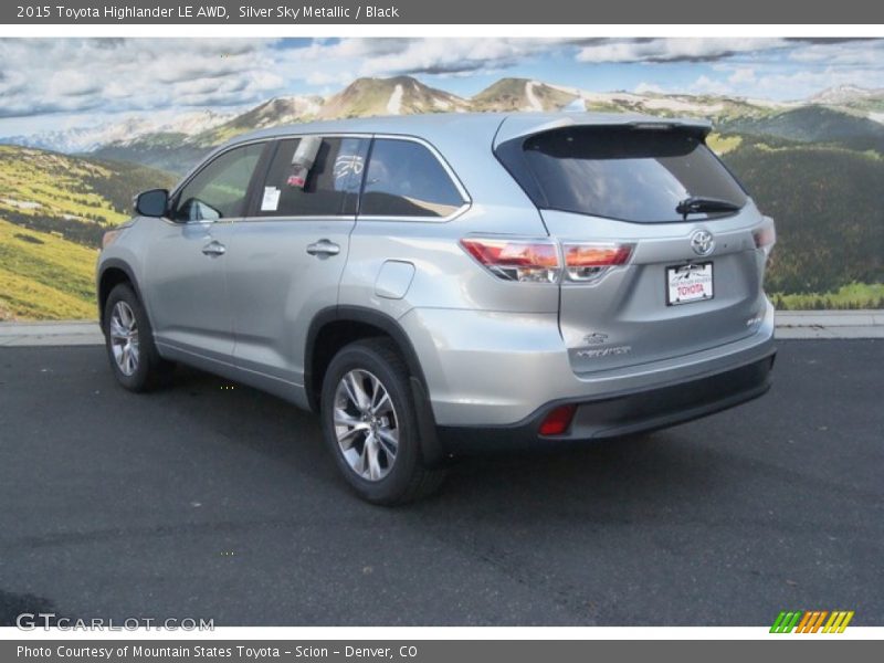 Silver Sky Metallic / Black 2015 Toyota Highlander LE AWD