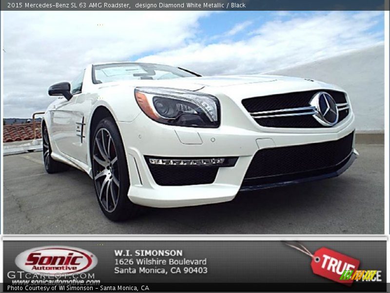 designo Diamond White Metallic / Black 2015 Mercedes-Benz SL 63 AMG Roadster