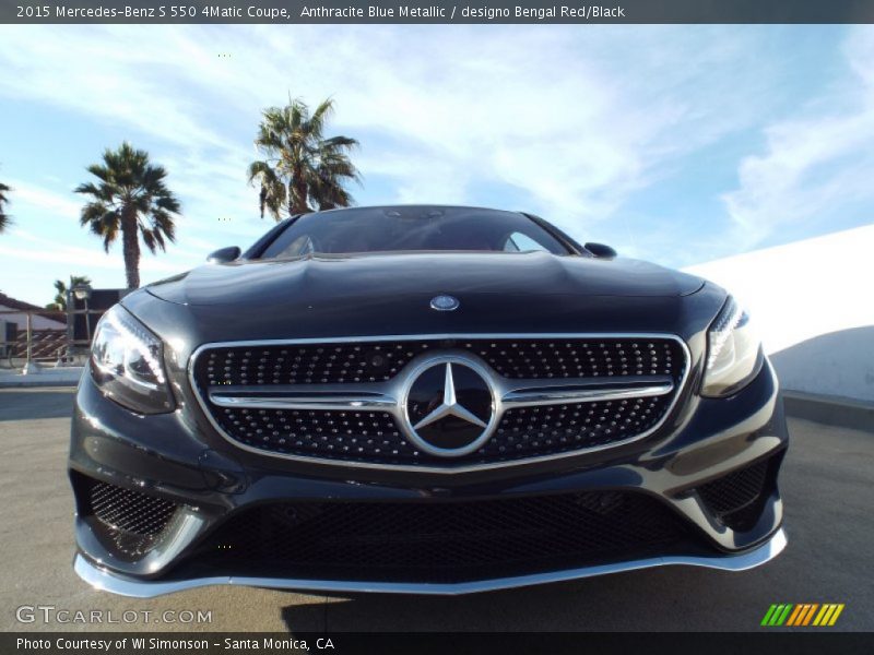 Anthracite Blue Metallic / designo Bengal Red/Black 2015 Mercedes-Benz S 550 4Matic Coupe
