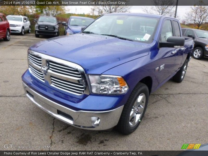 Blue Streak Pearl Coat / Black/Diesel Gray 2014 Ram 1500 SLT Quad Cab 4x4