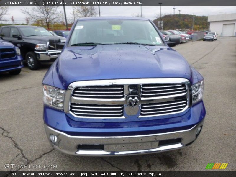 Blue Streak Pearl Coat / Black/Diesel Gray 2014 Ram 1500 SLT Quad Cab 4x4