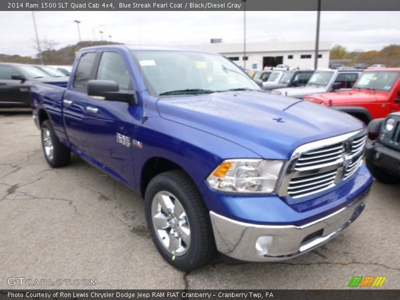 Blue Streak Pearl Coat / Black/Diesel Gray 2014 Ram 1500 SLT Quad Cab 4x4