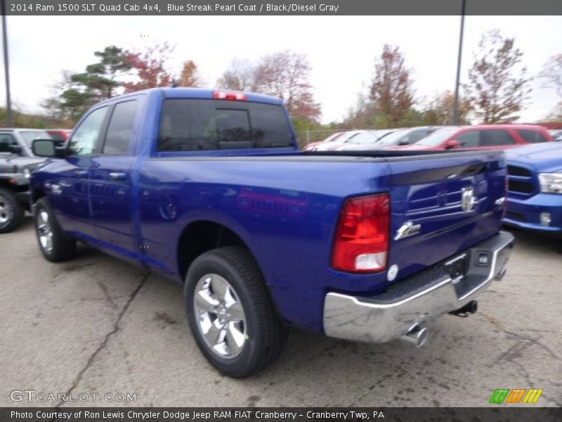 Blue Streak Pearl Coat / Black/Diesel Gray 2014 Ram 1500 SLT Quad Cab 4x4