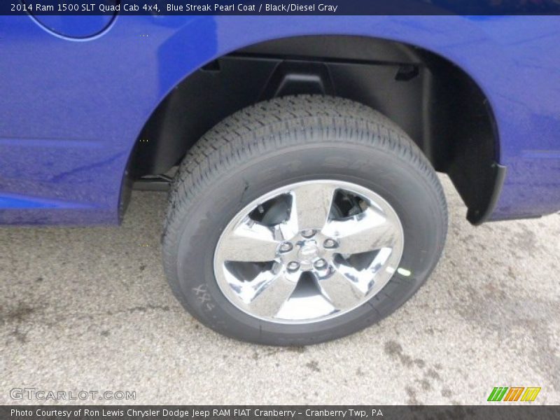Blue Streak Pearl Coat / Black/Diesel Gray 2014 Ram 1500 SLT Quad Cab 4x4