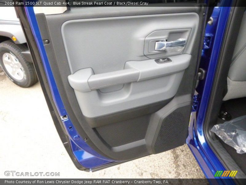 Blue Streak Pearl Coat / Black/Diesel Gray 2014 Ram 1500 SLT Quad Cab 4x4