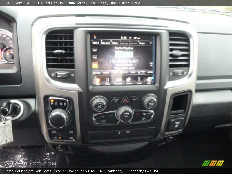 Blue Streak Pearl Coat / Black/Diesel Gray 2014 Ram 1500 SLT Quad Cab 4x4