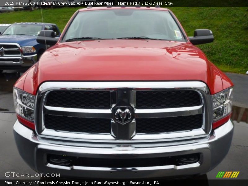Flame Red / Black/Diesel Gray 2015 Ram 3500 Tradesman Crew Cab 4x4 Dual Rear Wheel