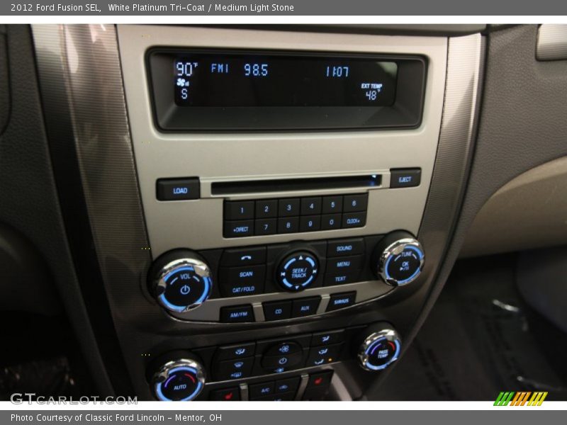 White Platinum Tri-Coat / Medium Light Stone 2012 Ford Fusion SEL