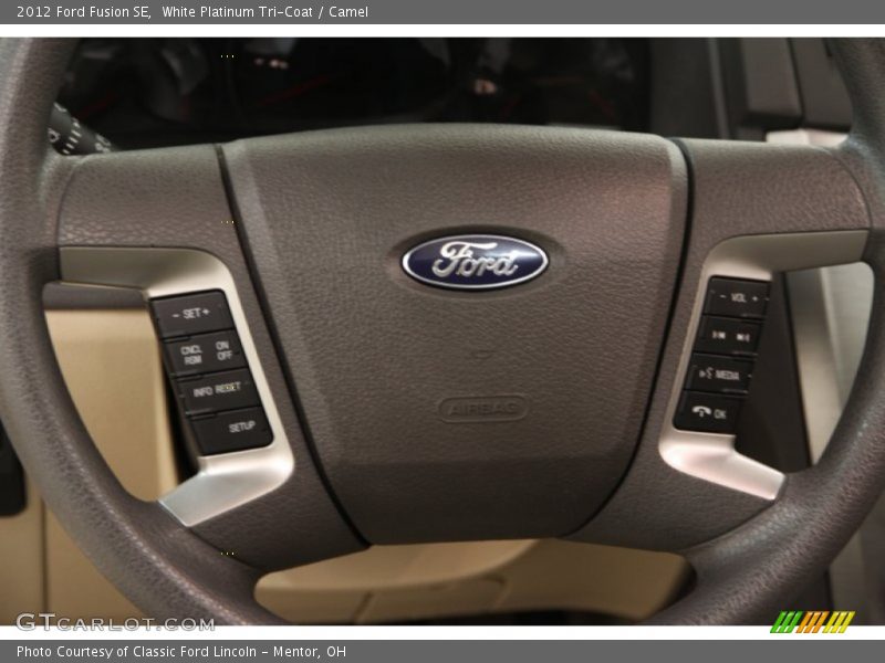 White Platinum Tri-Coat / Camel 2012 Ford Fusion SE