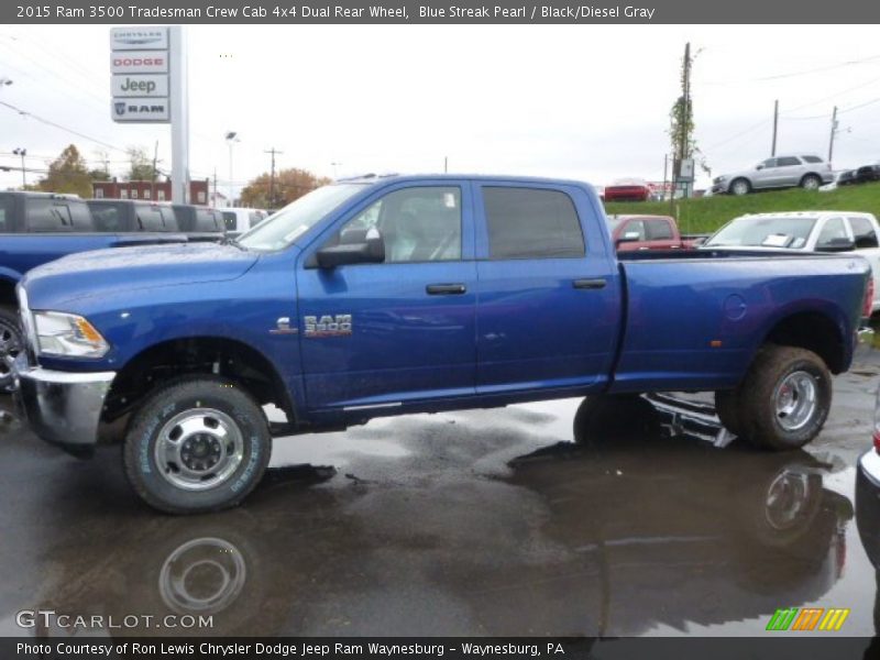 Blue Streak Pearl / Black/Diesel Gray 2015 Ram 3500 Tradesman Crew Cab 4x4 Dual Rear Wheel