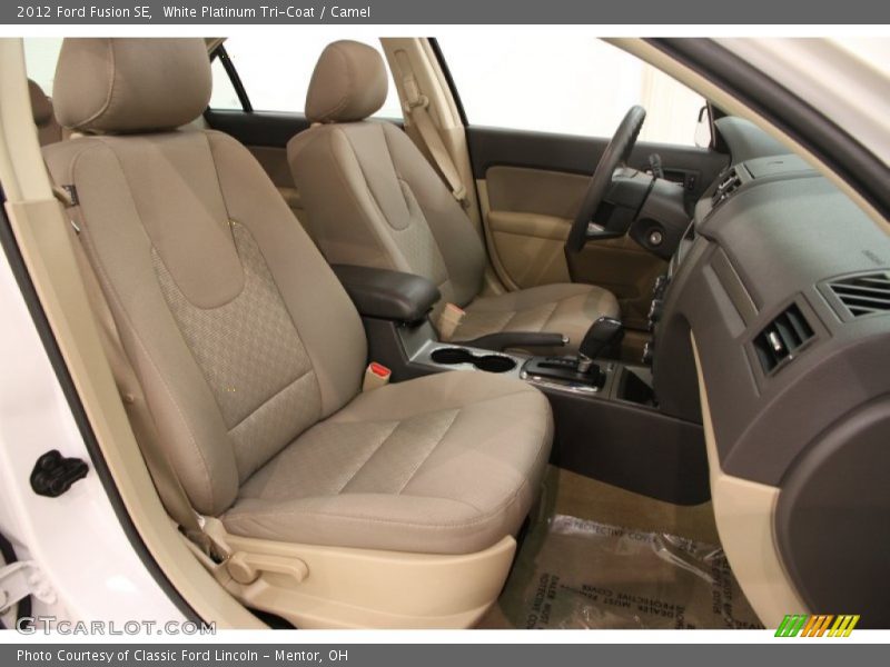 White Platinum Tri-Coat / Camel 2012 Ford Fusion SE