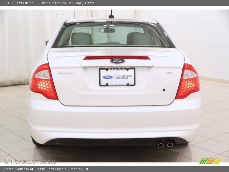 White Platinum Tri-Coat / Camel 2012 Ford Fusion SE