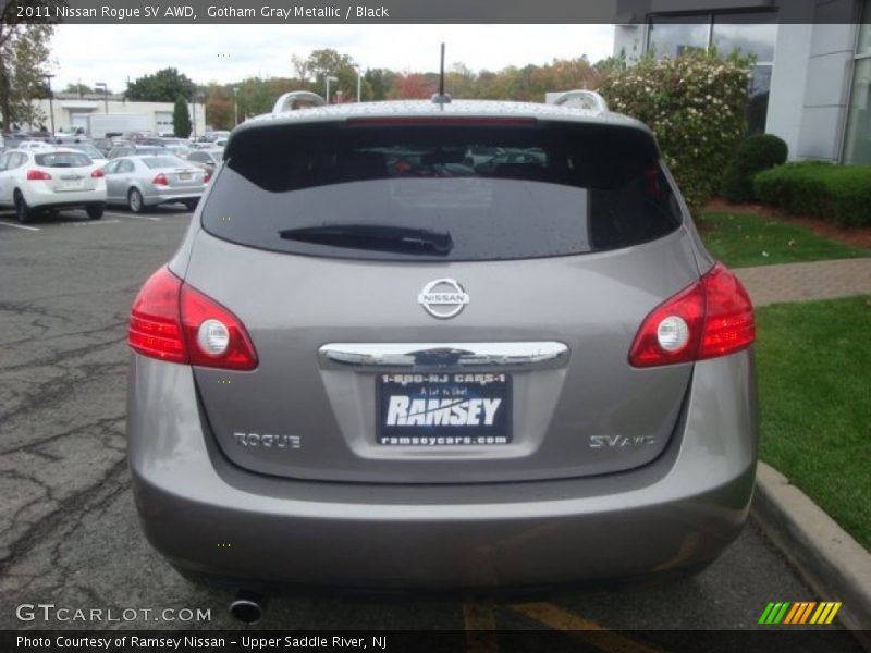 Gotham Gray Metallic / Black 2011 Nissan Rogue SV AWD