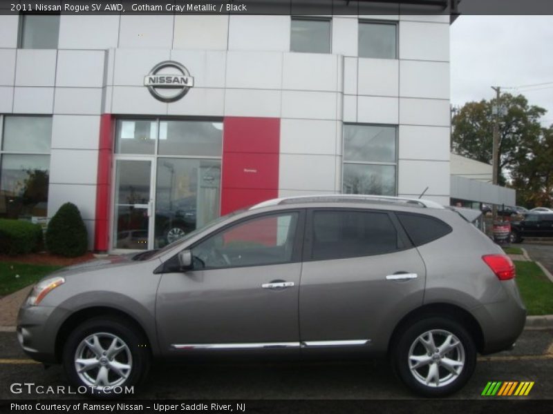 Gotham Gray Metallic / Black 2011 Nissan Rogue SV AWD