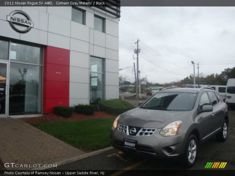Gotham Gray Metallic / Black 2011 Nissan Rogue SV AWD