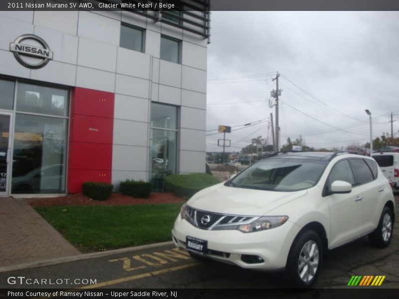Glacier White Pearl / Beige 2011 Nissan Murano SV AWD