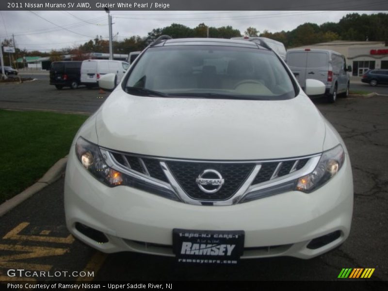 Glacier White Pearl / Beige 2011 Nissan Murano SV AWD