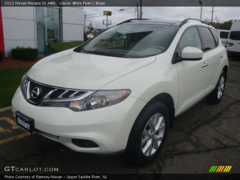 Glacier White Pearl / Beige 2011 Nissan Murano SV AWD