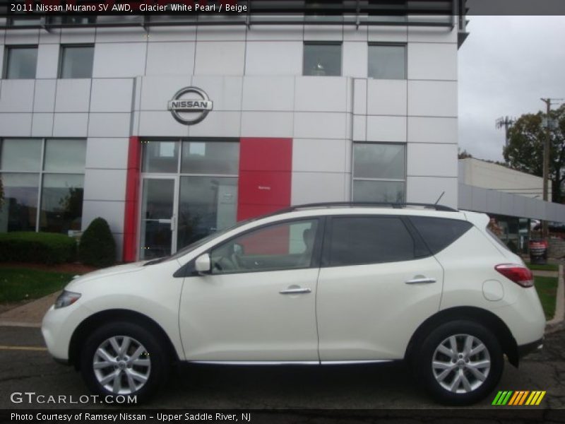 Glacier White Pearl / Beige 2011 Nissan Murano SV AWD