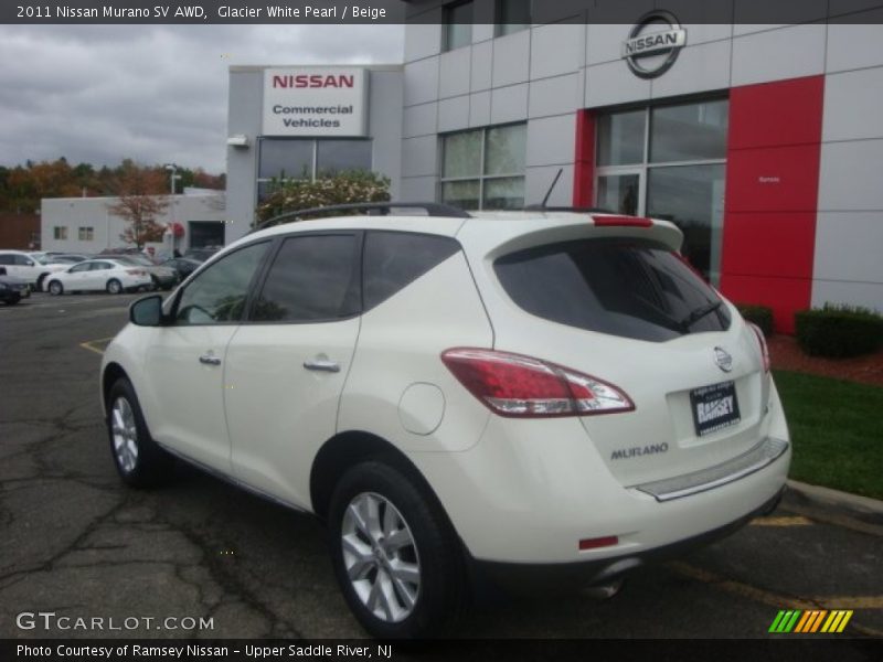 Glacier White Pearl / Beige 2011 Nissan Murano SV AWD